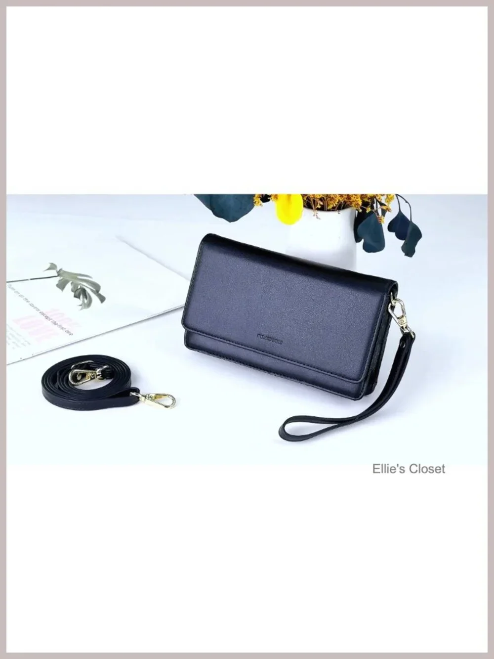 Crossbody Phone Purse Wristlet Clutch Faux Leather RFID Blocking Wallet